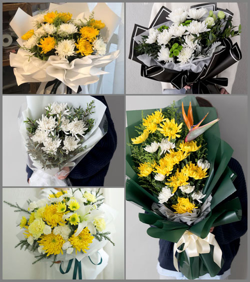 山东青岛胶州市九龙镇小打连沟屯村白事花束代送